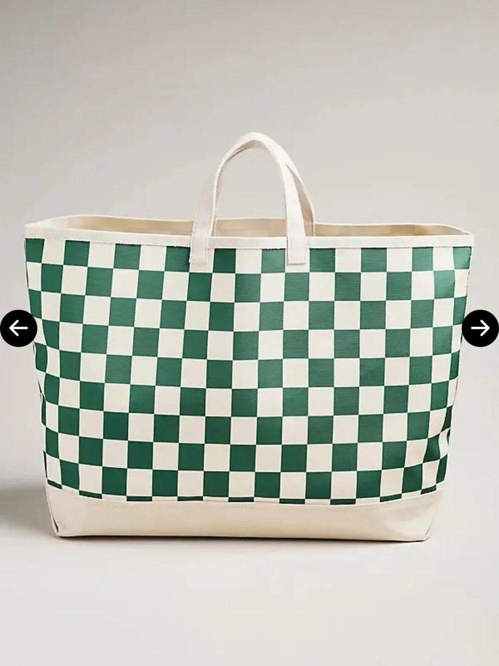 Daily Practice Canvas Checkered Tote Bag